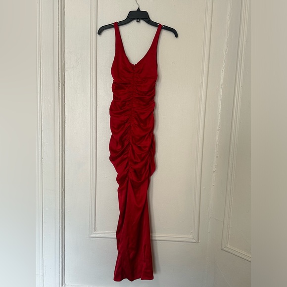 Reformation collection Smithfield red cherry ruffled dress - Picture 4 of 13